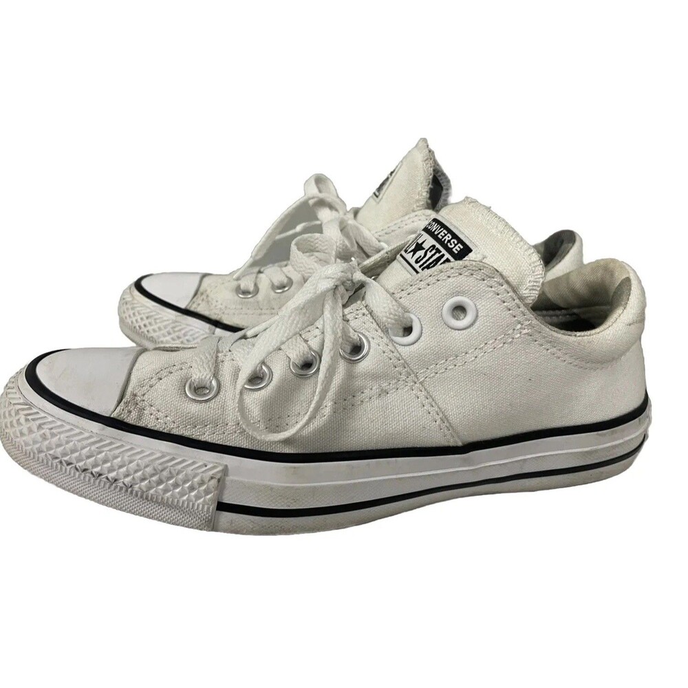 Converse Womens All Star Chuck Taylor White/Blk Trim 8 M READ BELOW